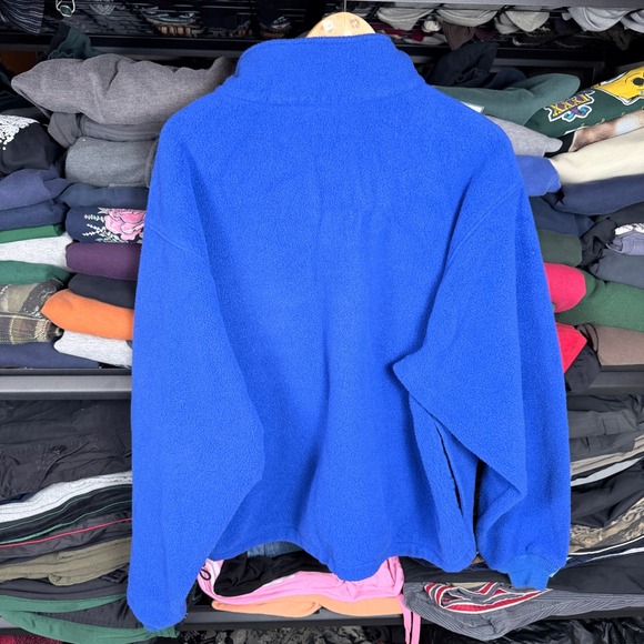 vintage 90's Eddie Bauer Mens Fleece Pullover Jacket Blue Quarter Zip Size L - Picture 5 of 7